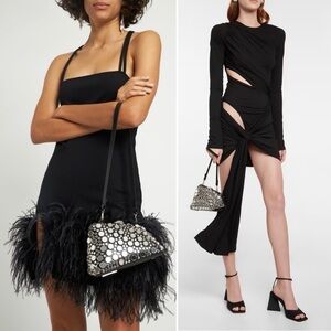 The Attico | Midnight Workmanship Mirror Clutch in Black/Silver